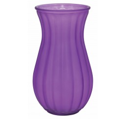 Lilac Frost Ribbed Glass Vase